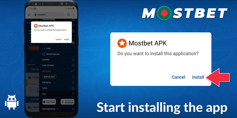 Install Android application Mostbet BD